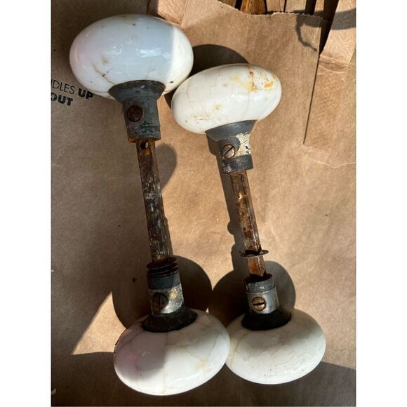 Antique Porcelain Door Knobs - Picture 2 of 2